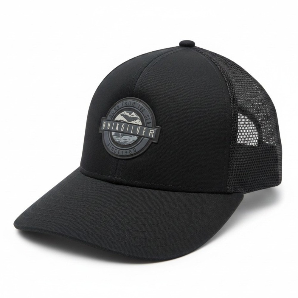 Quiksilver Mens Black Trucker Hat‎ Born From The Sea Snapback Cap QSM25CA162 NEW